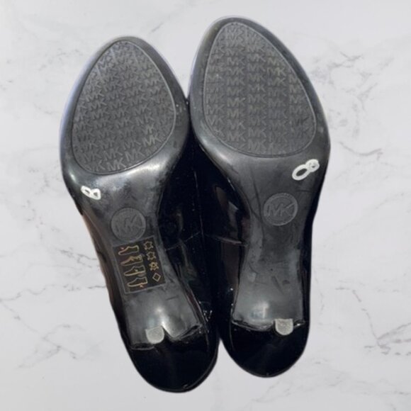 Michael Kors Cynthia Black Patent Leather High Heels Pump Size 4.5 - Picture 8 of 10